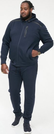 D555 GABRIEL Couture Zip Through Hoody With Reversible Zips Navy - Bluzy & bluzy z kapturem - Bluzy & Bluzy z kapturem 2XL-12XL