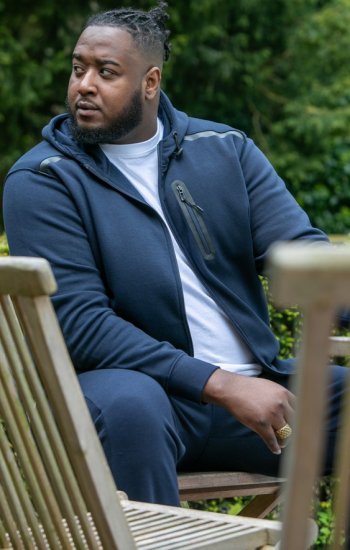 D555 GABRIEL Couture Zip Through Hoody With Reversible Zips Navy - Bluzy & bluzy z kapturem - Bluzy & Bluzy z kapturem 2XL-12XL