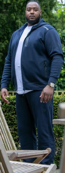 D555 GABRIEL Couture Zip Through Hoody With Reversible Zips Navy - Bluzy & bluzy z kapturem - Bluzy & Bluzy z kapturem 2XL-12XL