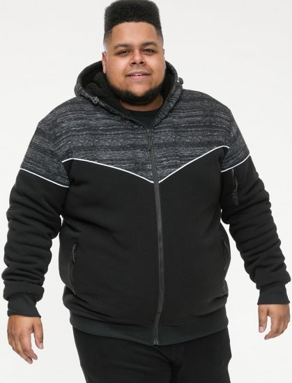 D555 HENNESSEY Zip Through Hoody With Sherpa Lining Black - Bluzy & bluzy z kapturem - Bluzy & Bluzy z kapturem 2XL-12XL