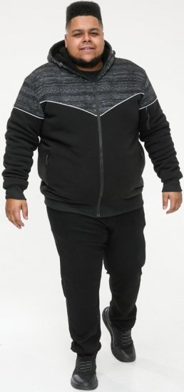 D555 HENNESSEY Zip Through Hoody With Sherpa Lining Black - Bluzy & bluzy z kapturem - Bluzy & Bluzy z kapturem 2XL-12XL
