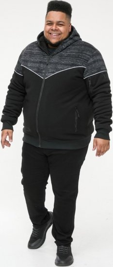 D555 HENNESSEY Zip Through Hoody With Sherpa Lining Black - Bluzy & bluzy z kapturem - Bluzy & Bluzy z kapturem 2XL-12XL