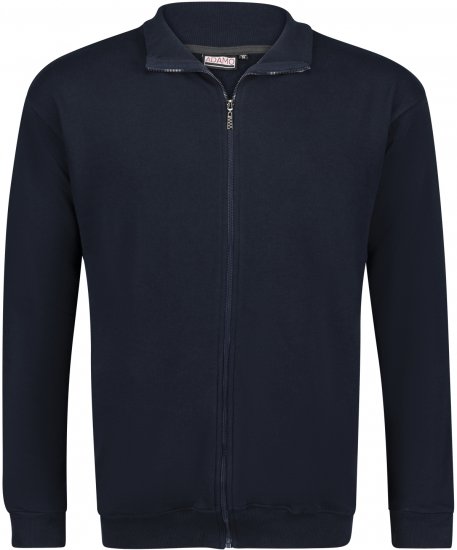 Adamo Athen Sweat Jacket with Full Zipper Navy - Bluzy & bluzy z kapturem - Bluzy & Bluzy z kapturem 2XL-12XL