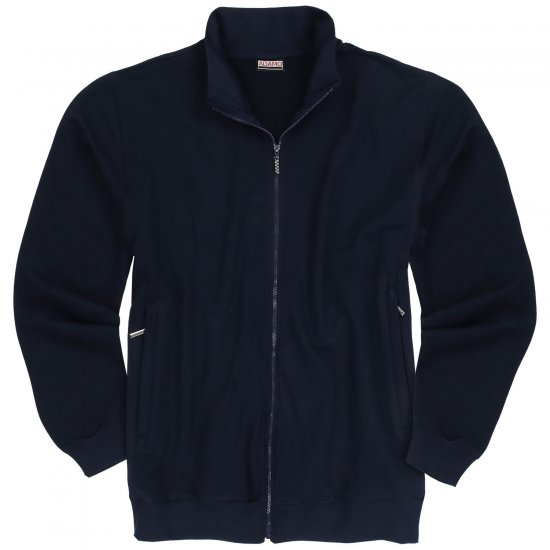 Adamo Athen Sweat Jacket with Full Zipper Navy - Bluzy & bluzy z kapturem - Bluzy & Bluzy z kapturem 2XL-12XL