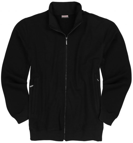 Adamo Athen Sweat Jacket with Full Zipper Black - Bluzy & bluzy z kapturem - Bluzy & Bluzy z kapturem 2XL-12XL