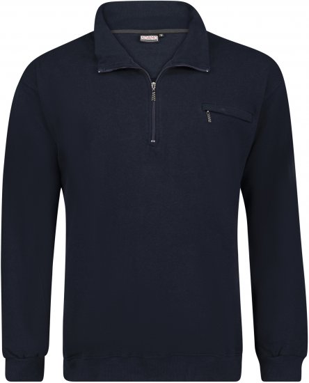 Adamo Athen Sweatshirt Half Zipper Navy - Bluzy & Bluzy z kapturem - Bluzy & Bluzy z kapturem 2XL-12XL