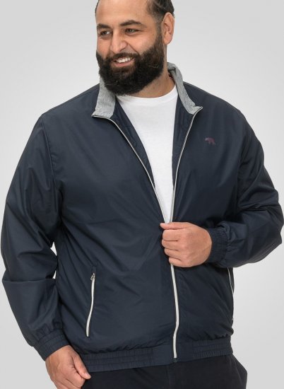 D555 Ealing Lightweight Zip Through Jacket With Zip Pockets Navy - Kurtki Męskie Duże Rozmiary - Kurtki Duże rozmiary 2XL-8XL