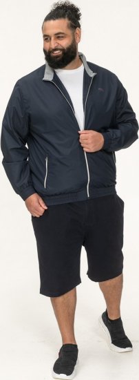 D555 Ealing Lightweight Zip Through Jacket With Zip Pockets Navy - Kurtki Męskie Duże Rozmiary - Kurtki Duże rozmiary 2XL-8XL