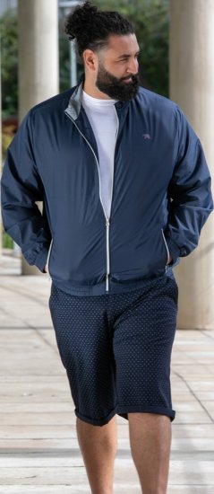 D555 Ealing Lightweight Zip Through Jacket With Zip Pockets Navy - Kurtki Męskie Duże Rozmiary - Kurtki Duże rozmiary 2XL-8XL