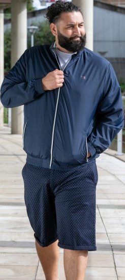 D555 Ealing Lightweight Zip Through Jacket With Zip Pockets Navy - Kurtki Męskie Duże Rozmiary - Kurtki Duże rozmiary 2XL-8XL