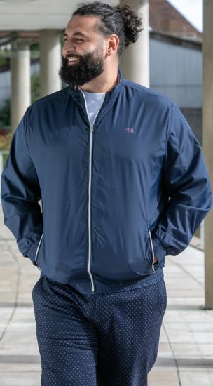 D555 Ealing Lightweight Zip Through Jacket With Zip Pockets Navy - Kurtki Męskie Duże Rozmiary - Kurtki Duże rozmiary 2XL-8XL