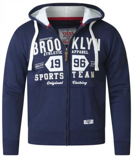 D555 Thurston Full Zip Hoodie Navy - Bluzy & bluzy z kapturem - Bluzy & Bluzy z kapturem 2XL-12XL