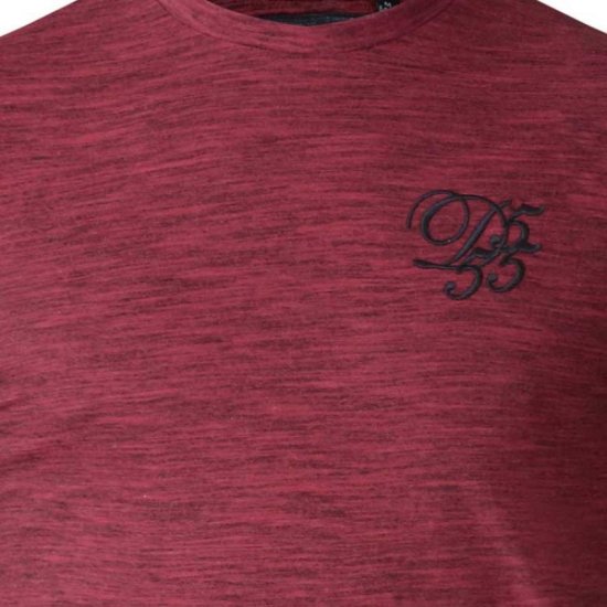 D555 Chalmer Couture Space Dye T-shirt Red - Koszulki - T-shirty meskie Duże Rozmiary - 2XL-14XL