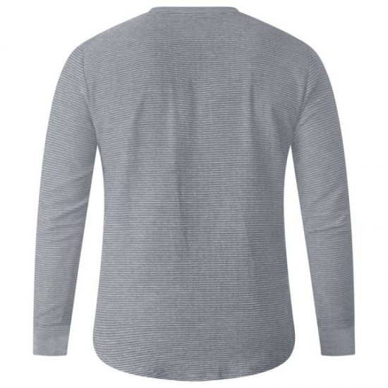 D555 Plato Long Sleeve T-shirt Grey - Koszulki - T-shirty meskie Duże Rozmiary - 2XL-14XL
