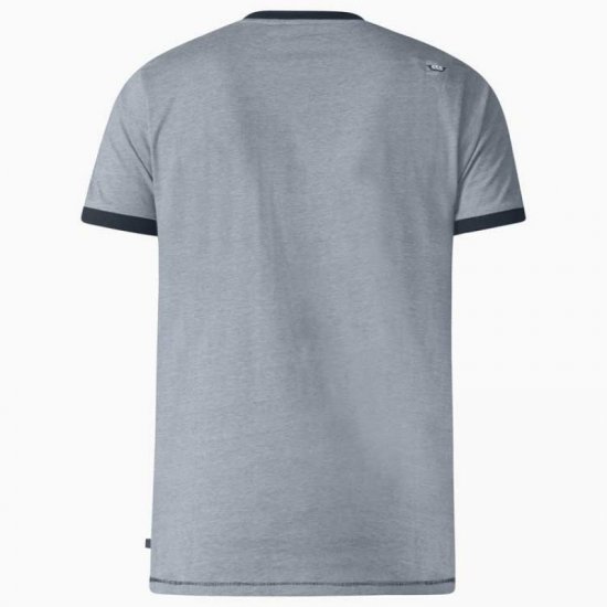D555 Howie Fine Stripe T-shirt Grey - Koszulki - T-shirty meskie Duże Rozmiary - 2XL-14XL