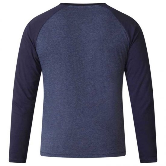 D555 Neill Long Sleeve T-shirt Navy - Koszulki - T-shirty meskie Duże Rozmiary - 2XL-14XL