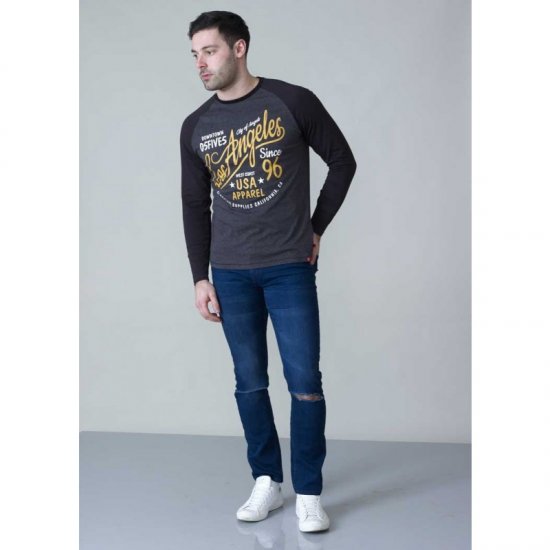 D555 Neill Long Sleeve T-shirt Black - Koszulki - T-shirty meskie Duże Rozmiary - 2XL-14XL