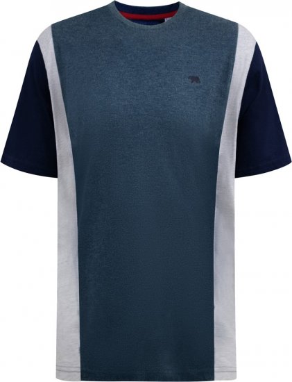D555 Neath Cut And Sew Crew Neck T-Shirt Denim - Koszulki - T-shirty meskie Duże Rozmiary - 2XL-14XL