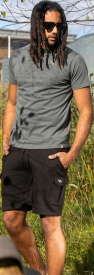 D555 Poole Circle Wave Printed Crew Neck T-shirt Khaki - Koszulki - T-shirty meskie Duże Rozmiary - 2XL-14XL