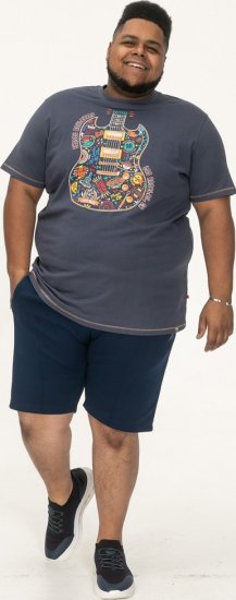 D555 Stockport Multi Coloured Guitar Printed T-Shirt Denim - Koszulki - T-shirty meskie Duże Rozmiary - 2XL-14XL