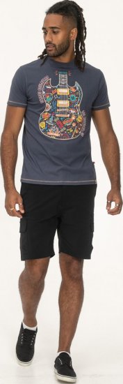 D555 Stockport Multi Coloured Guitar Printed T-Shirt Denim - Koszulki - T-shirty meskie Duże Rozmiary - 2XL-14XL