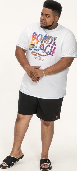 D555 SYDNEY Multi Coloured Bondi Beach Printed T-Shirt White - Koszulki - T-shirty meskie Duże Rozmiary - 2XL-14XL
