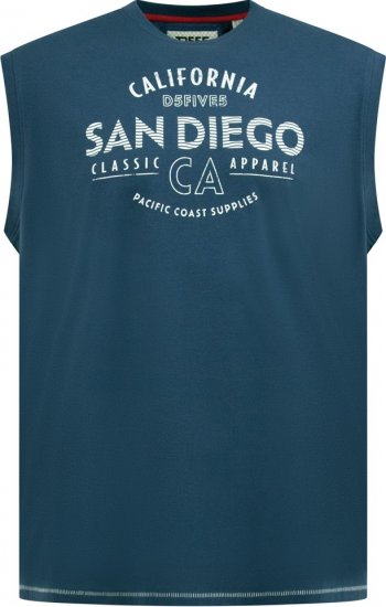 D555 Havant San Diego Printed Sleeveless T-Shirt French Navy - Koszulki - T-shirty meskie Duże Rozmiary - 2XL-14XL