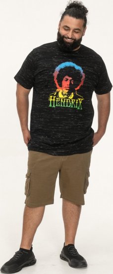 D555 Hendrix Official Jimi Hendrix Printed Crew Neck T-Shirt Black Reno - Koszulki zespołów - 