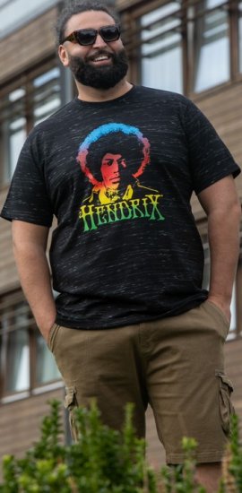 D555 Hendrix Official Jimi Hendrix Printed Crew Neck T-Shirt Black Reno - Koszulki zespołów - 