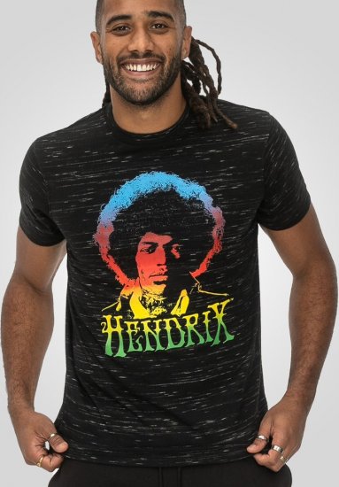 D555 Hendrix Official Jimi Hendrix Printed Crew Neck T-Shirt Black Reno - Koszulki zespołów - 