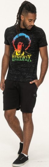 D555 Hendrix Official Jimi Hendrix Printed Crew Neck T-Shirt Black Reno - Koszulki zespołów - 