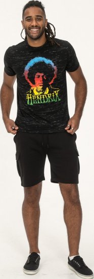 D555 Hendrix Official Jimi Hendrix Printed Crew Neck T-Shirt Black Reno - Koszulki zespołów - 