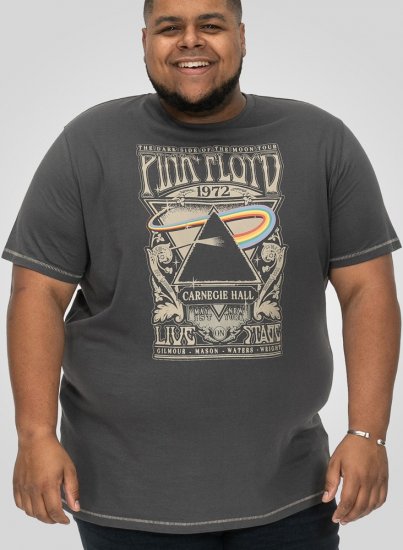 D555 HANLEY Official Pink Floyd Crew Neck T-Shirt Dark Grey TALL SIZES - ODZIEŻ MĘSKA MT-6XLT - WYSOKIE-rozmiary