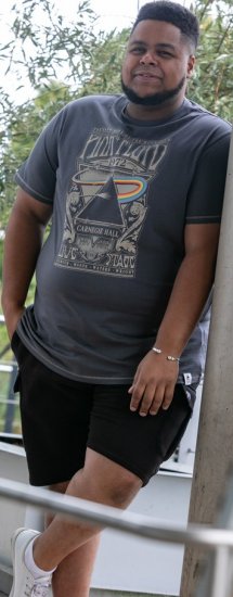 D555 HANLEY Official Pink Floyd Crew Neck T-Shirt Dark Grey TALL SIZES - ODZIEŻ MĘSKA MT-6XLT - WYSOKIE-rozmiary
