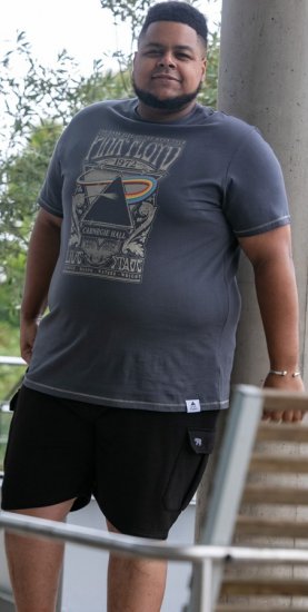 D555 HANLEY Official Pink Floyd Crew Neck T-Shirt Dark Grey TALL SIZES - ODZIEŻ MĘSKA MT-6XLT - WYSOKIE-rozmiary