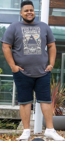 D555 HANLEY Official Pink Floyd Crew Neck T-Shirt Dark Grey TALL SIZES - ODZIEŻ MĘSKA MT-6XLT - WYSOKIE-rozmiary