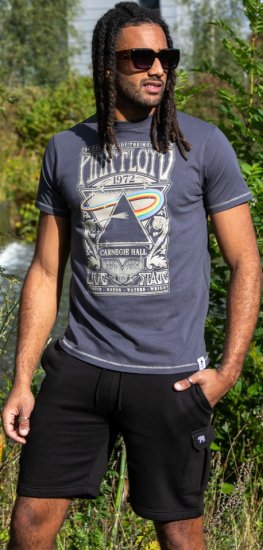 D555 HANLEY Official Pink Floyd Crew Neck T-Shirt Dark Grey - Koszulki - T-shirty meskie Duże Rozmiary - 2XL-14XL