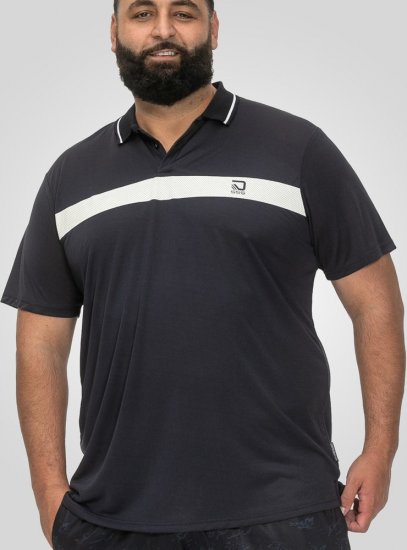 D555 Hinckley Stretch Polo With Contrast Tipping Collar Navy - Koszulki polo - Koszulki Polo 2XL-8XL