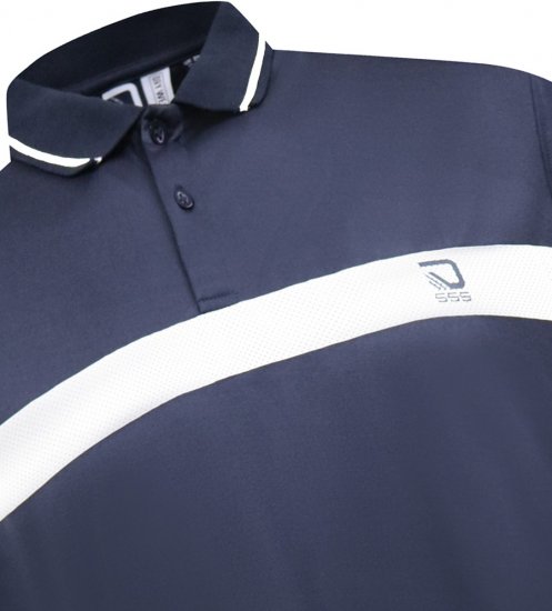 D555 Hinckley Stretch Polo With Contrast Tipping Collar Navy - Koszulki polo - Koszulki Polo 2XL-8XL
