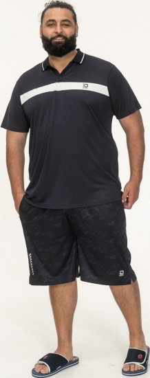 D555 Hinckley Stretch Polo With Contrast Tipping Collar Navy - Koszulki polo - Koszulki Polo 2XL-8XL