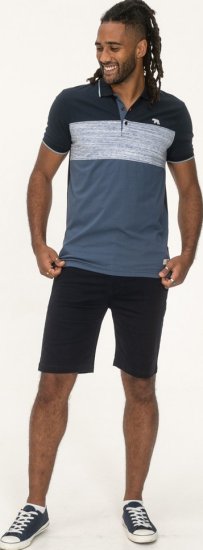 D555 Leeds Cut And Sew Polo With Jacquard Collar And Cuffs Navy - Koszulki polo - Koszulki Polo 2XL-8XL