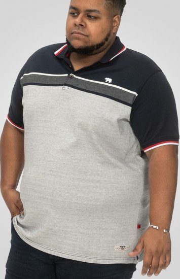 D555 Tipton Stripe Jacquard Short Sleeve Polo Navy - Koszulki polo - Koszulki Polo 2XL-8XL