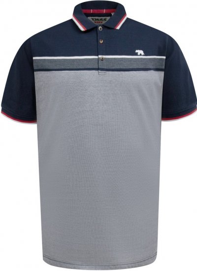 D555 Tipton Stripe Jacquard Short Sleeve Polo Navy - Koszulki polo - Koszulki Polo 2XL-8XL