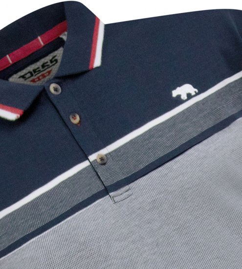 D555 Tipton Stripe Jacquard Short Sleeve Polo Navy - Koszulki polo - Koszulki Polo 2XL-8XL