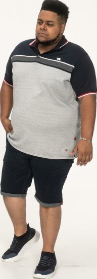 D555 Tipton Stripe Jacquard Short Sleeve Polo Navy - Koszulki polo - Koszulki Polo 2XL-8XL