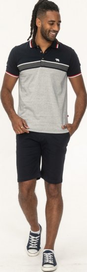 D555 Tipton Stripe Jacquard Short Sleeve Polo Navy - Koszulki polo - Koszulki Polo 2XL-8XL
