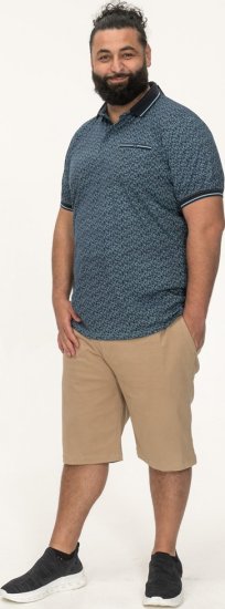 D555 Woolwich AOP Polo Shirt With Ribbed Collar Blue - Koszulki polo - Koszulki Polo 2XL-8XL