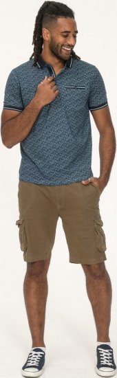 D555 Woolwich AOP Polo Shirt With Ribbed Collar Blue - Koszulki polo - Koszulki Polo 2XL-8XL