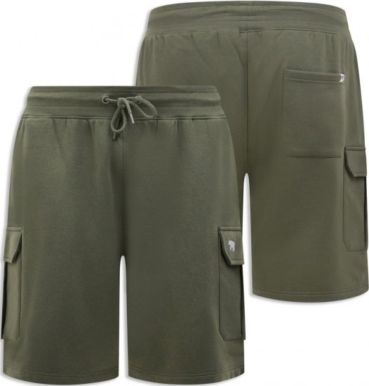 D555 Wigan 1 Elasticated Waist Fleece Cargo Shorts Khaki - Dresy & spodenki dresowe - Dresy & Spodnie Dresowe 2XL-12XL
