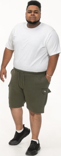 D555 Wigan 1 Elasticated Waist Fleece Cargo Shorts Khaki - Dresy & spodenki dresowe - Dresy & Spodnie Dresowe 2XL-12XL